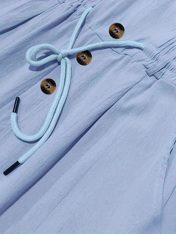 Aznar - Περιστασιακό λινό παντελόνι με ελαστική μέση