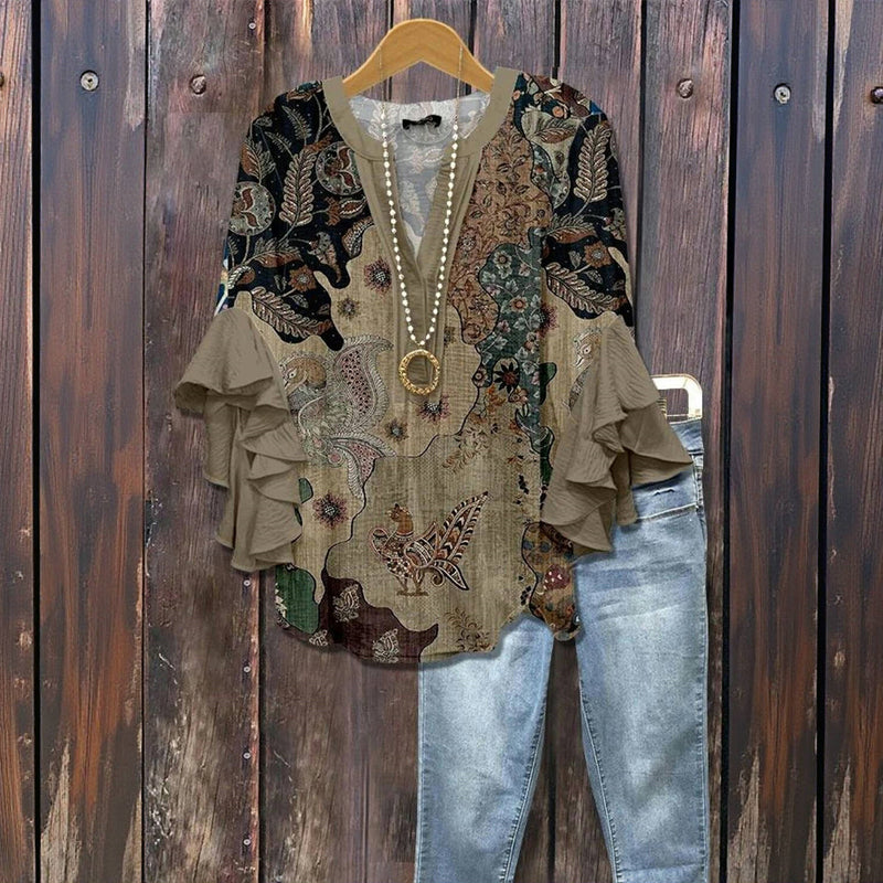 Jaycie - Κομψή μπλούζα με μοτίβα