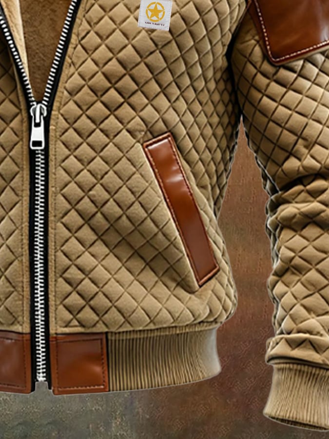 Richardson - Δερμάτινο μπουφάν εξωτερικής χρήσης με μοτίβο διαμαντιού