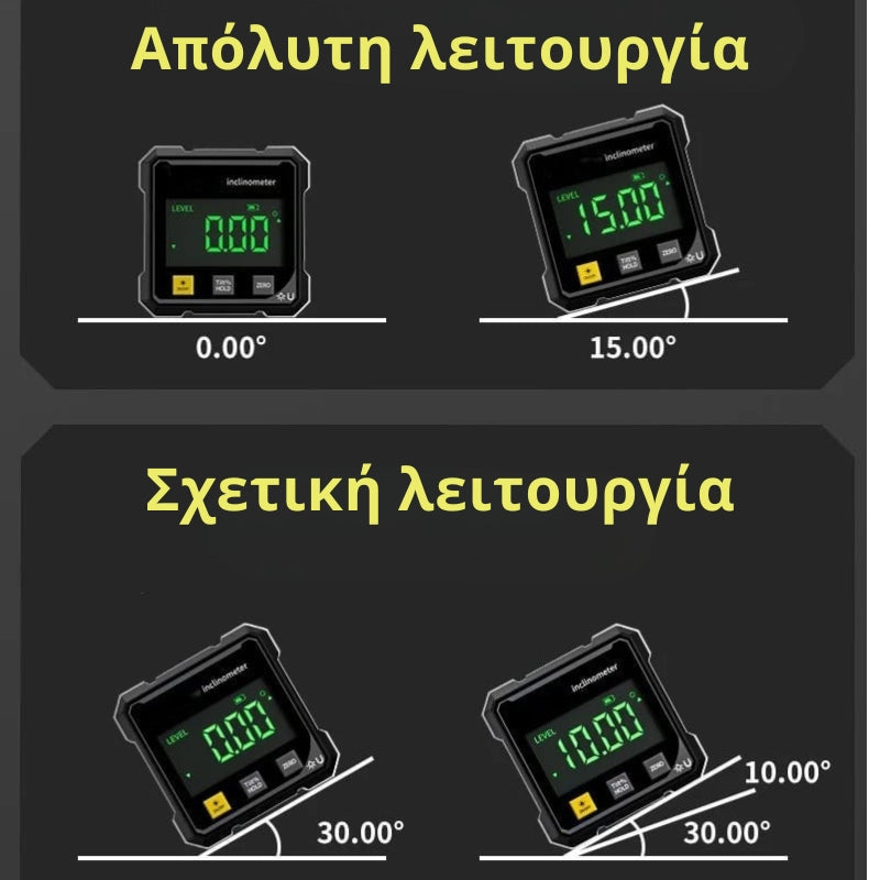 MagPro - Τετράπλευρο μαγνητικό ψηφιακό μοιρογνωμόνιο με λέιζερ