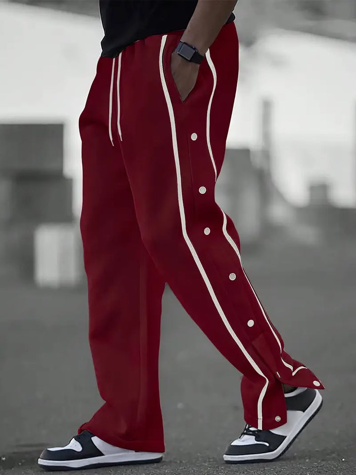 Mendis - Περιστασιακό αθλητικό παντελόνι με ίσια γραμμή και κουμπιά