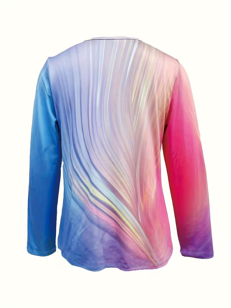 Filona - Μπλούζα με V-λαιμόςκαι βαφή tie-dye σε αποχρώσεις