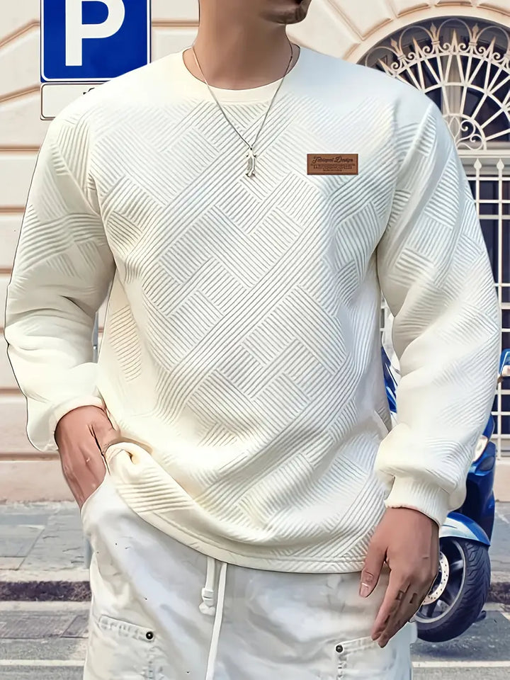 Malinga - Περιστασιακό Γεωμετρικό μοτίβο Φούτερ Με μακρύ μανίκι