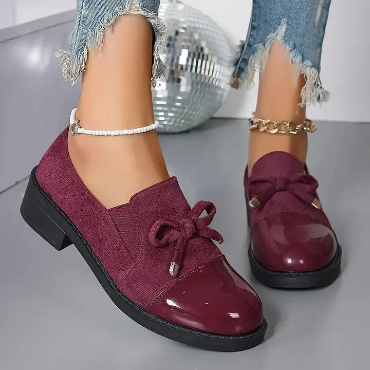 Marvina - Κομψό παπούτσι με φιόγκο και στρογγυλή μύτη