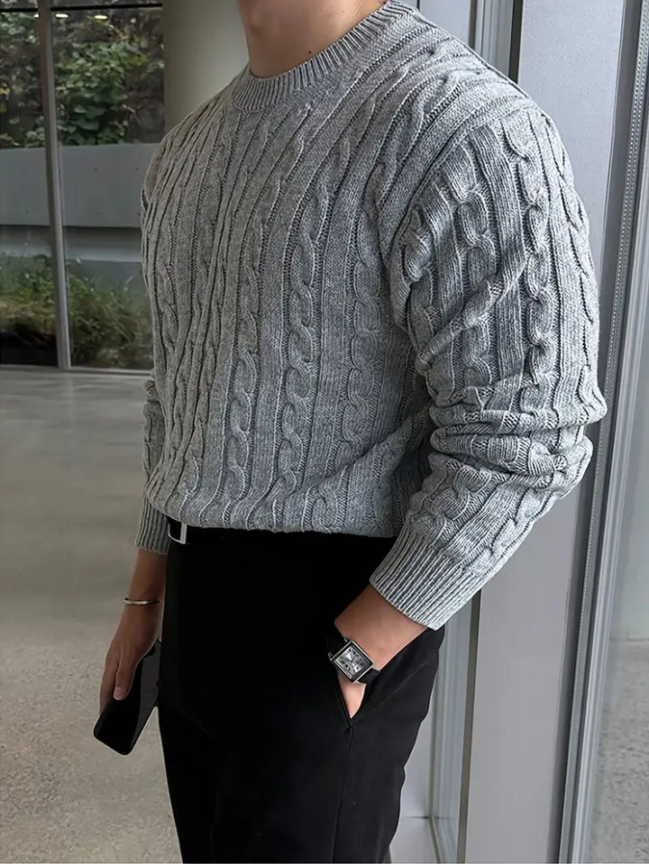 Mergim - Casual πλεκτό πουλόβερ με μακριά μανίκια