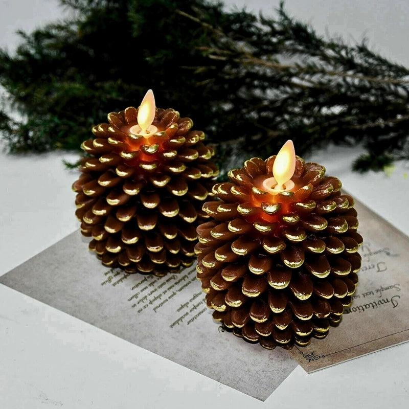 ForestFlame - Κέρινο κερί χωρίς φλόγα Mood Pine Cone