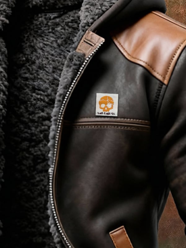 Pessina - Κομψό δερμάτινο μπουφάν με κουκούλα και μακριά μανίκια