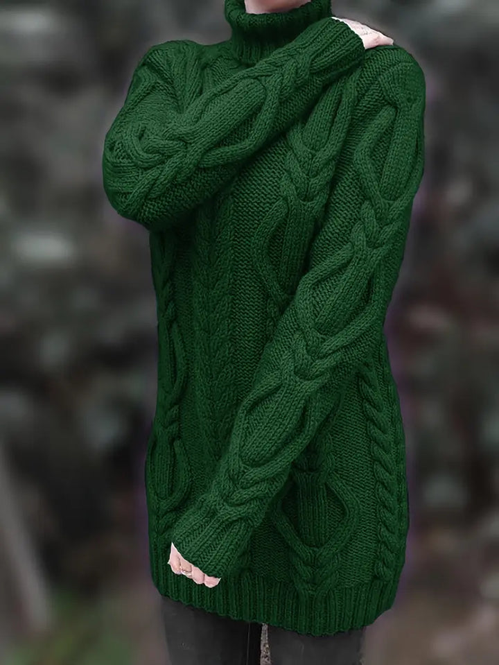 Narda - Χοντρό καλώδιο Πλεκτό Με αναγύριστο γιακά Φόρεμα