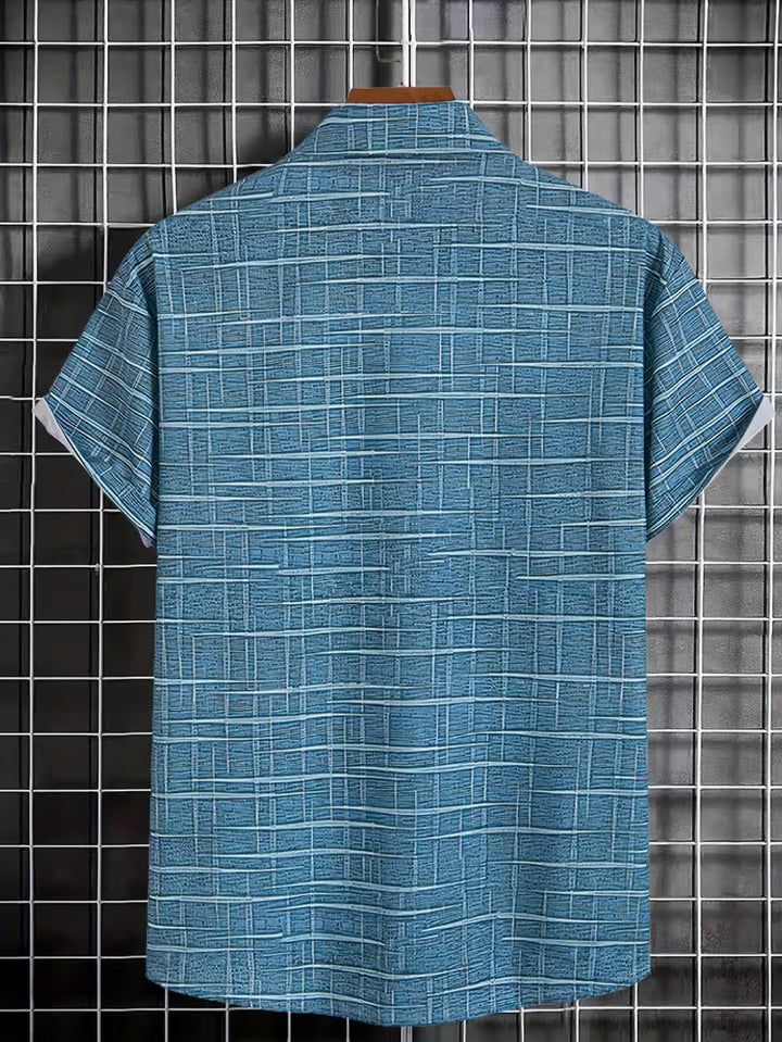 Jerrick - Πουκάμισο με vintage γεωμετρικό σχέδιο