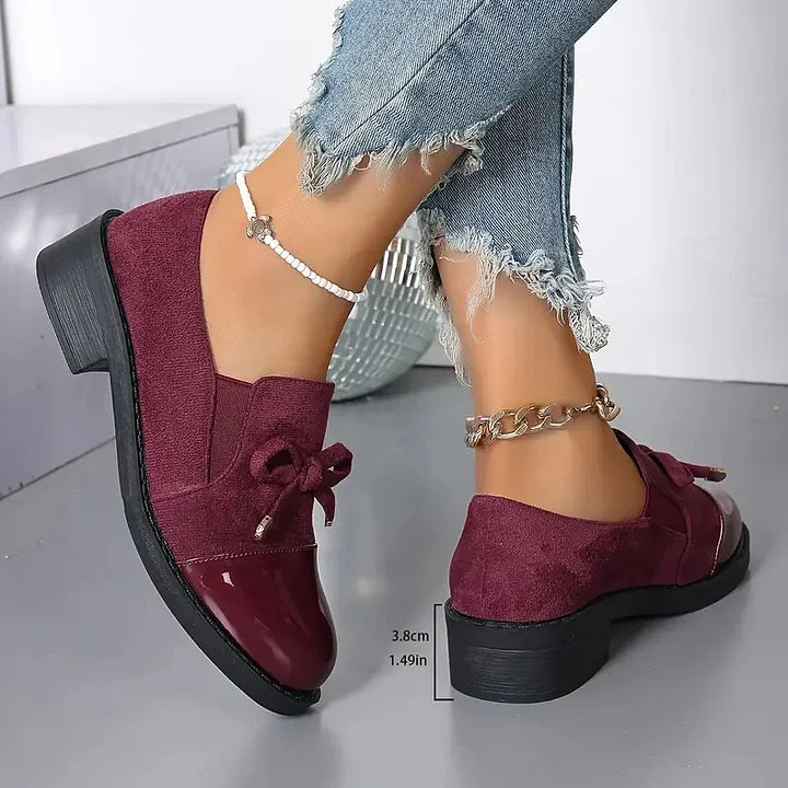 Marvina - Κομψό παπούτσι με φιόγκο και στρογγυλή μύτη