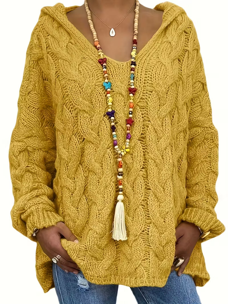 Hailee - Περιστασιακό πλεκτό πουλόβερ με μακριά μανίκια