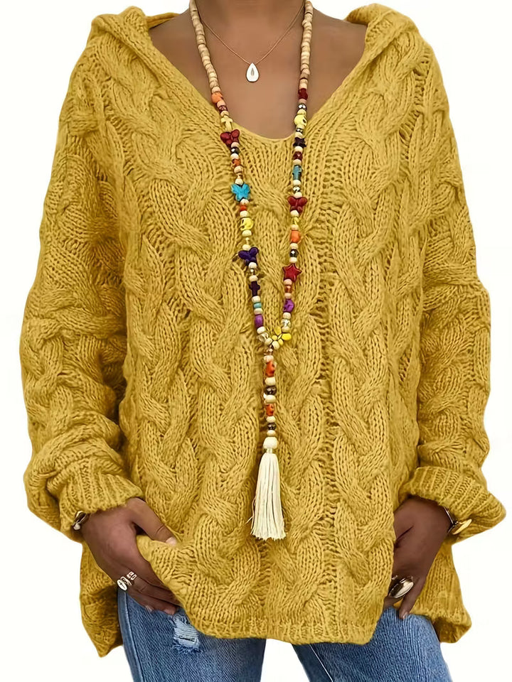 Hailee - Περιστασιακό πλεκτό πουλόβερ με μακριά μανίκια