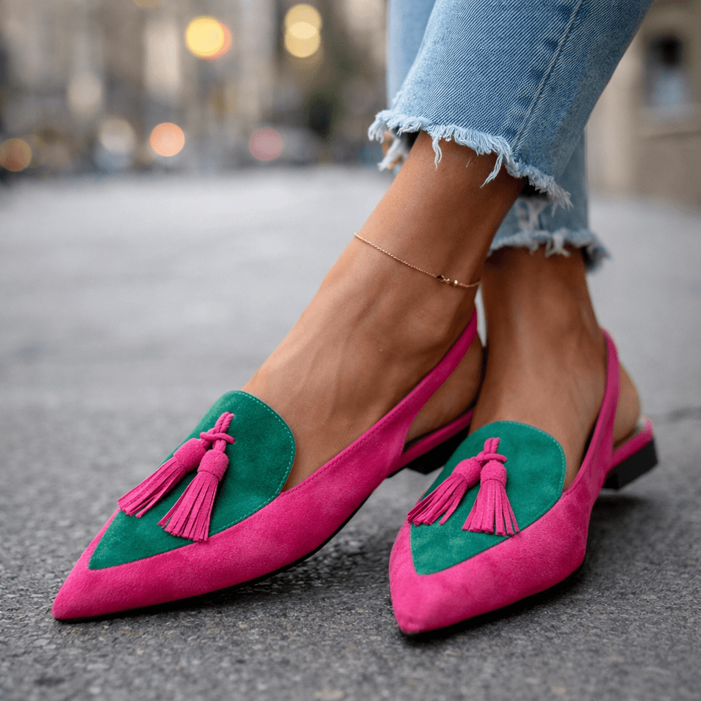 Eveliina - Μπαλαρίνες με λουράκι στο πίσω μέρος και φούντα