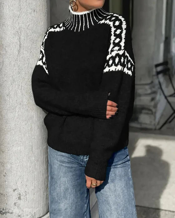 Tressia - Πλεκτό πουλόβερ με ζιβάγκο