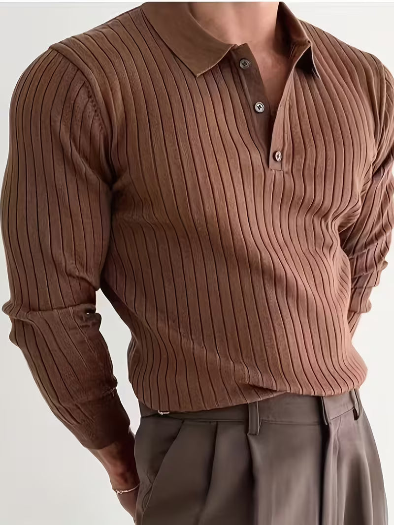 Kaeran - Κομψό πλεκτό πόλο με ραβδώσεις