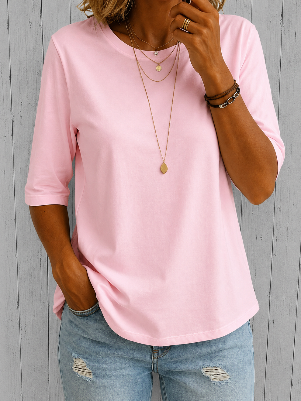 Beela - Comfortable T-shirt With O-Neck