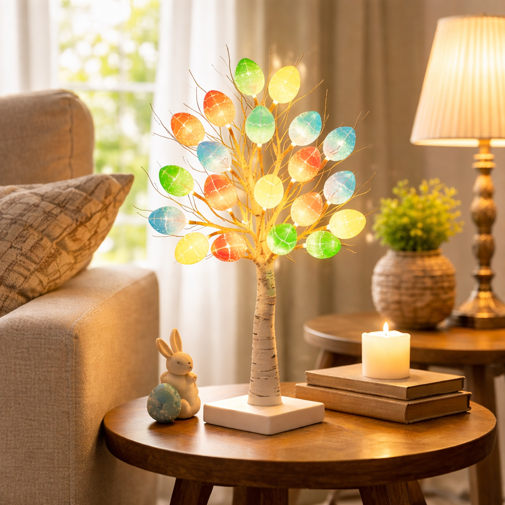 SpringAura - Πολύχρωμο πασχαλινό δέντρο με LED για εορταστική διακόσμηση του σπιτιού