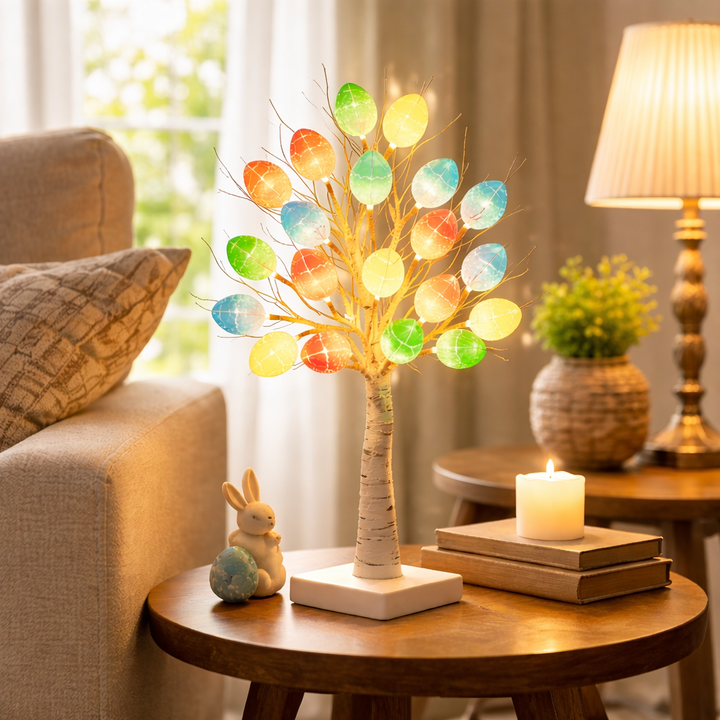 SpringAura - Πολύχρωμο πασχαλινό δέντρο με LED για εορταστική διακόσμηση του σπιτιού