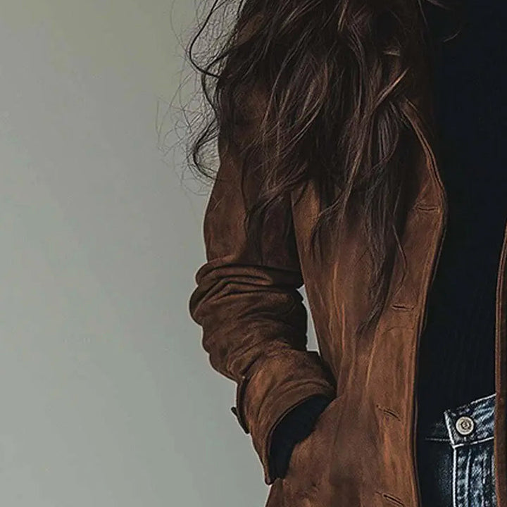 Philippa - Vintage σουέτ παλτό