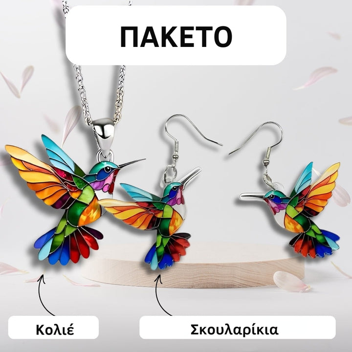 Samantha - Κομψό κολιέ με κολιμπρί