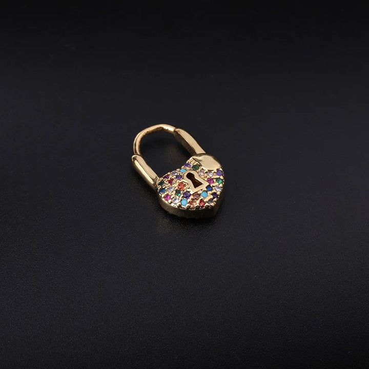 LuxeHeart - Σκουλαρίκια με κλειδαριά σε σχήμα καρδιάς