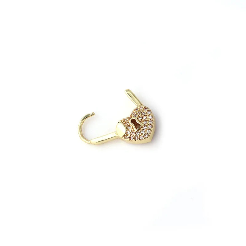 LuxeHeart - Σκουλαρίκια με κλειδαριά σε σχήμα καρδιάς