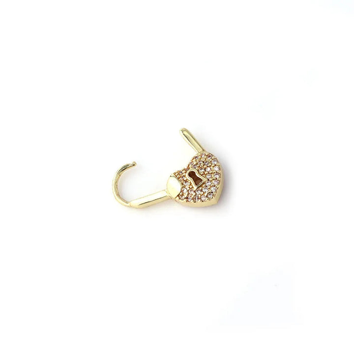 LuxeHeart - Σκουλαρίκια με κλειδαριά σε σχήμα καρδιάς