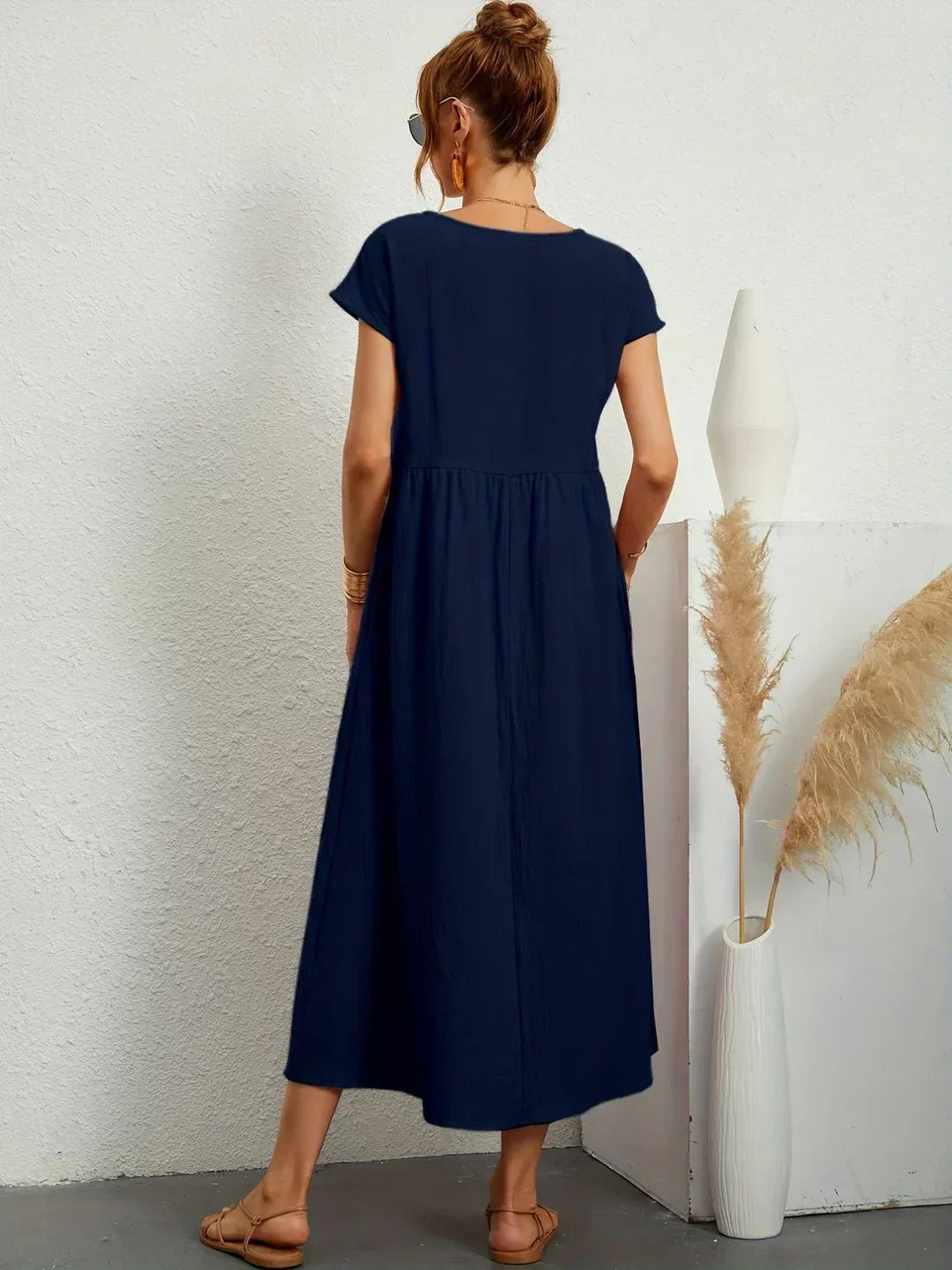 Neila - Μακρύ φόρεμα oversized με τσέπη