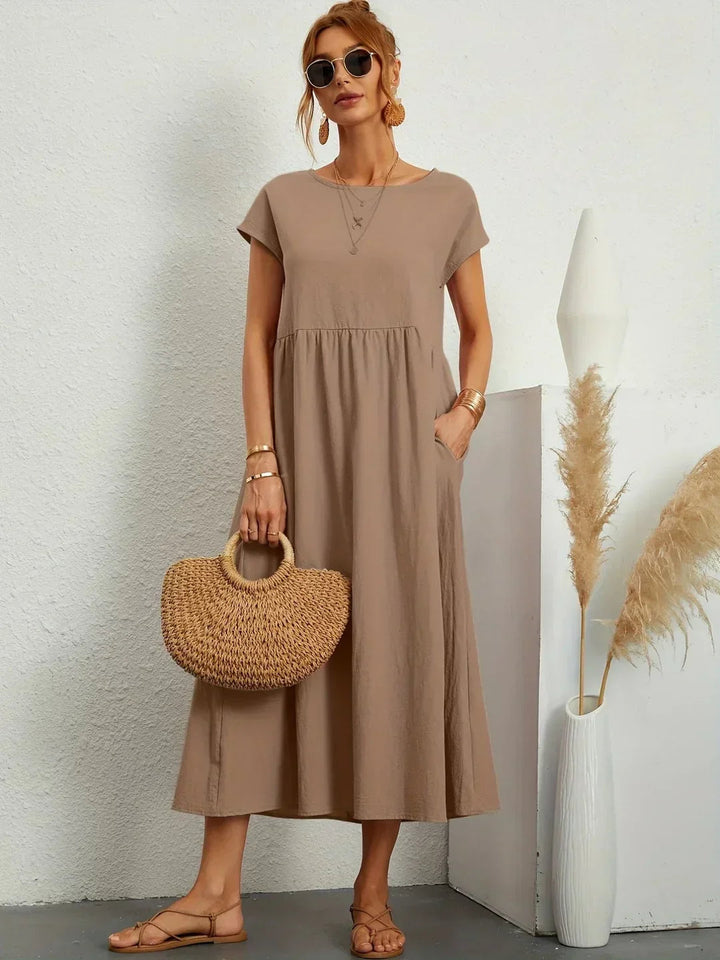 Neila - Μακρύ φόρεμα oversized με τσέπη