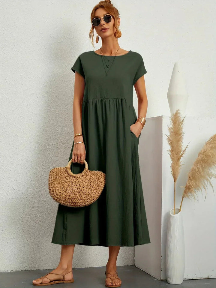 Neila - Μακρύ φόρεμα oversized με τσέπη