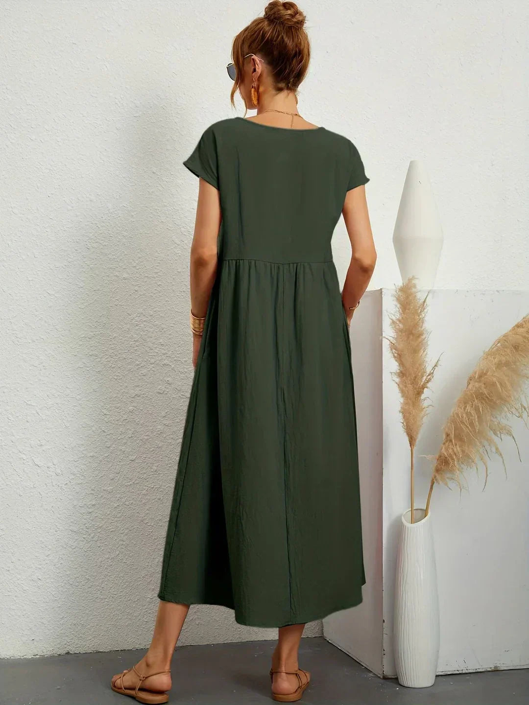 Neila - Μακρύ φόρεμα oversized με τσέπη