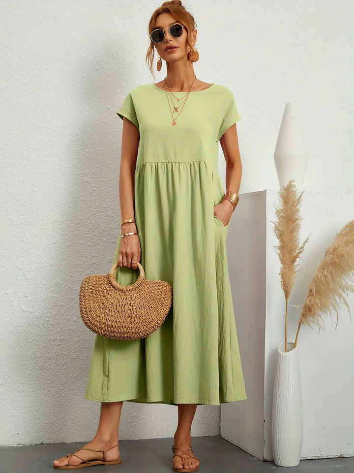 Neila - Μακρύ φόρεμα oversized με τσέπη