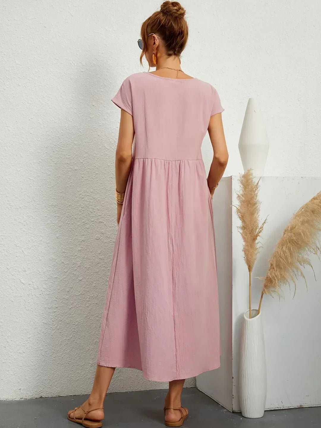 Neila - Μακρύ φόρεμα oversized με τσέπη