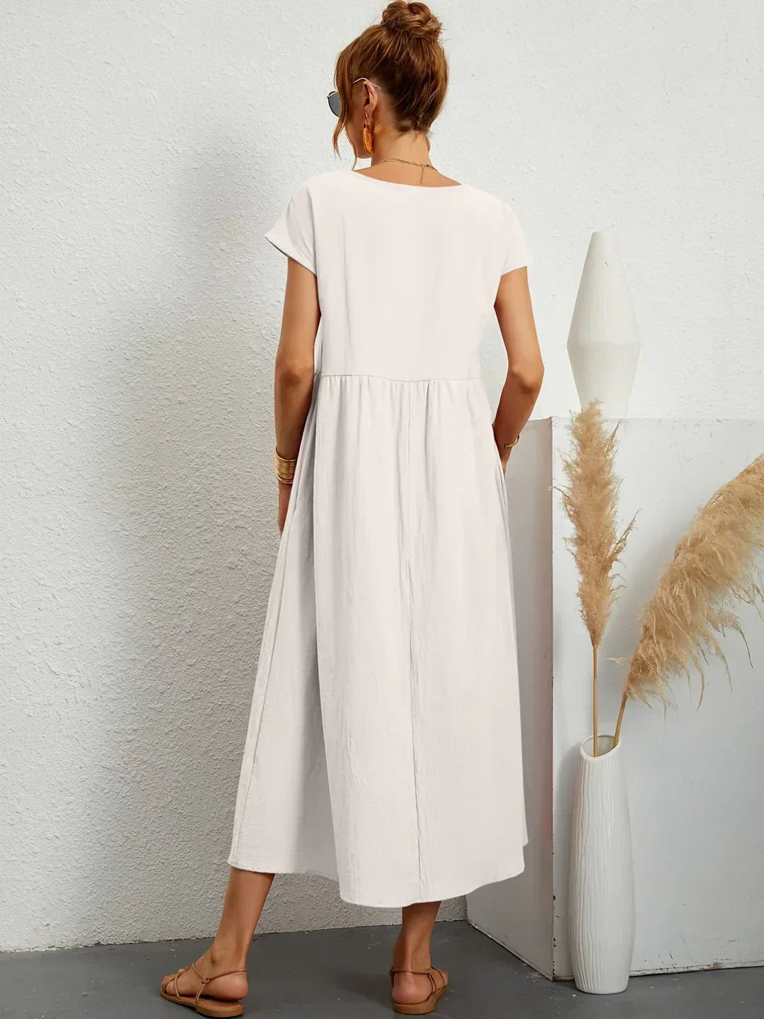 Neila - Μακρύ φόρεμα oversized με τσέπη