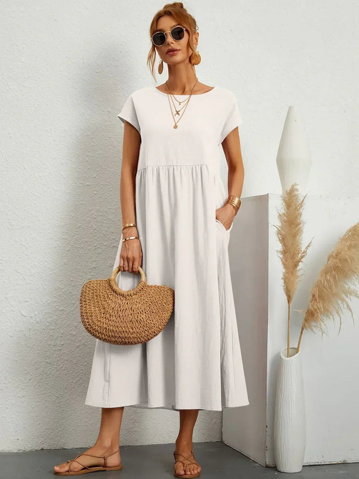 Neila - Μακρύ φόρεμα oversized με τσέπη