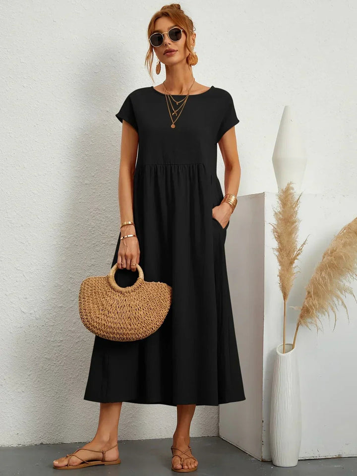 Neila - Μακρύ φόρεμα oversized με τσέπη