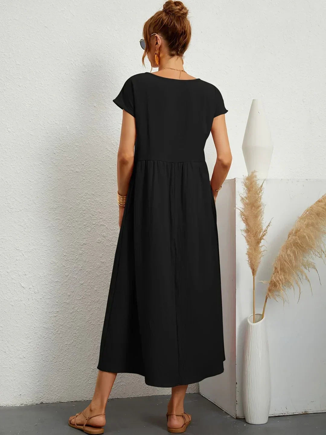 Neila - Μακρύ φόρεμα oversized με τσέπη