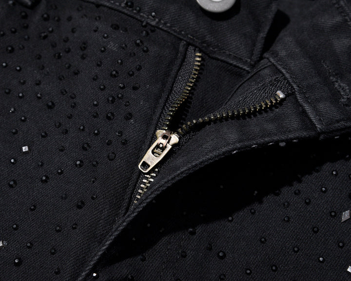 Jake - Στενά τζιν με ψηλή μέση και στρας