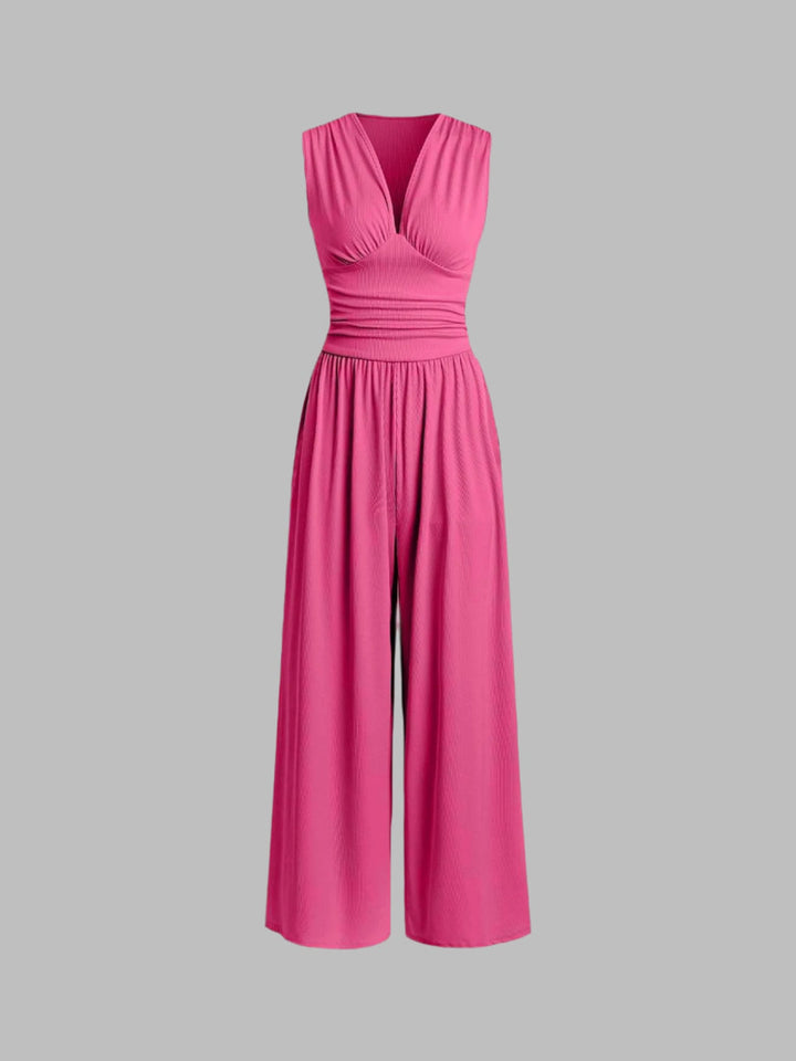 Donna - Chic Sleeveless Wide Leg Jumpsuit