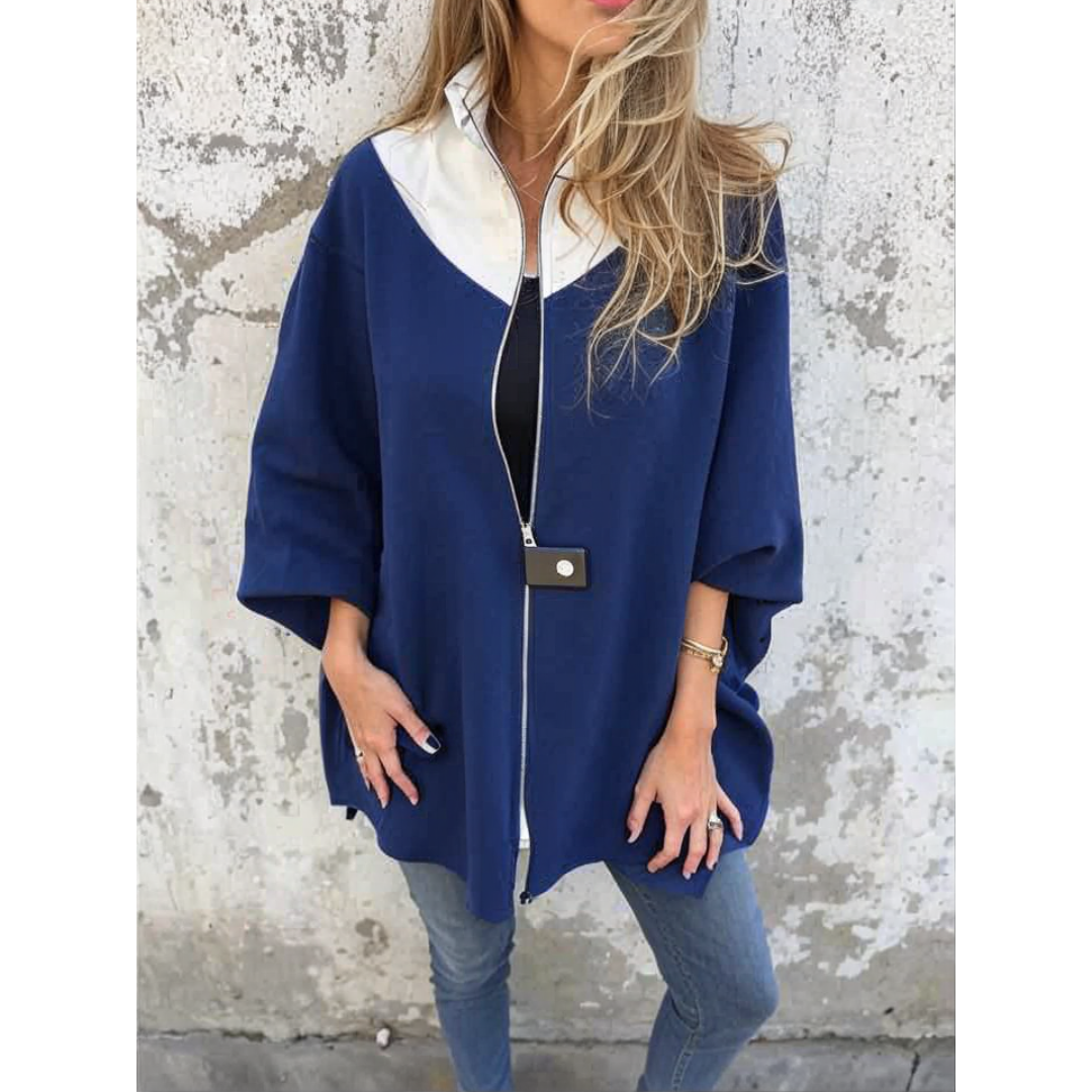 Francina - Παλτό με φαρδύ φερμουάρ και όρθιο γιακά