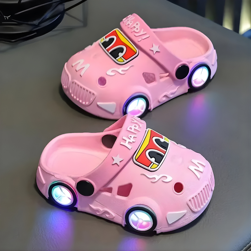 KidVroom - Παιδικές παντόφλες LED με φωτεινούς τροχούς και λουράκι