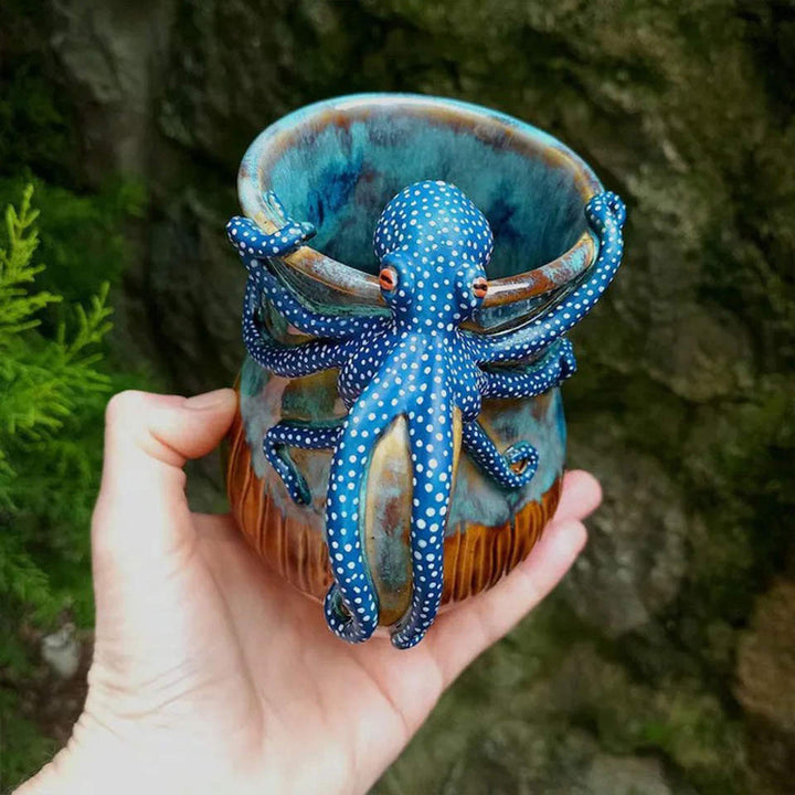 OctoCraft - Χειροποίητη κούπα καφέ με χταπόδια