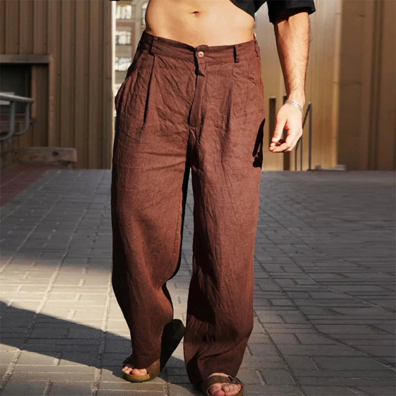 Liping - Φαρδιά λινά παντελόνια