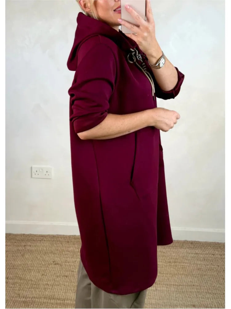 Michaella - Φόρεμα με κουκούλα και μπροστινές τσέπες