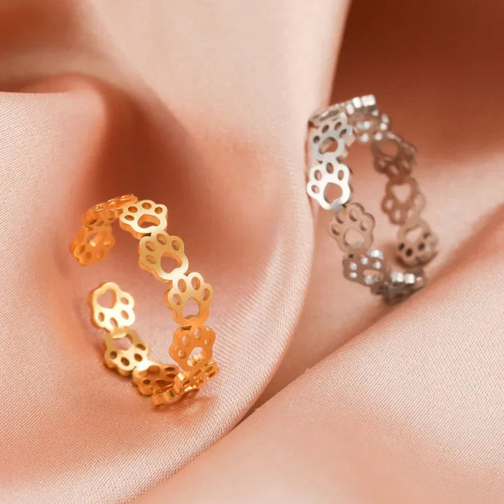 PawCharm - Ρυθμιζόμενο δαχτυλίδι με αποτύπωμα πατούσας