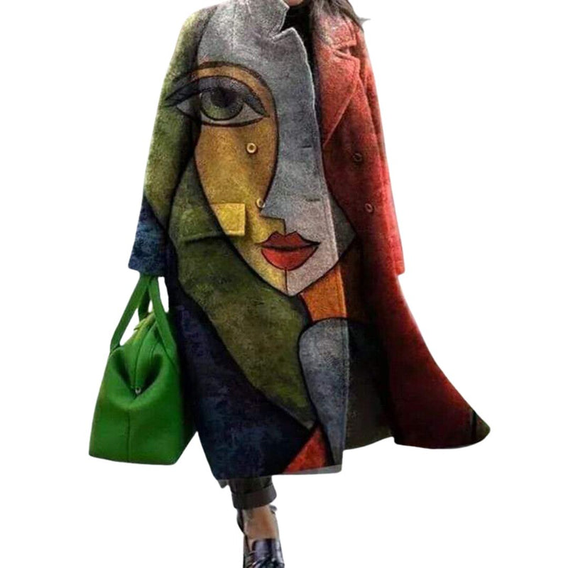 Orsolya - Μακρυμάνικο παλτό με τσέπες και τύπωμα