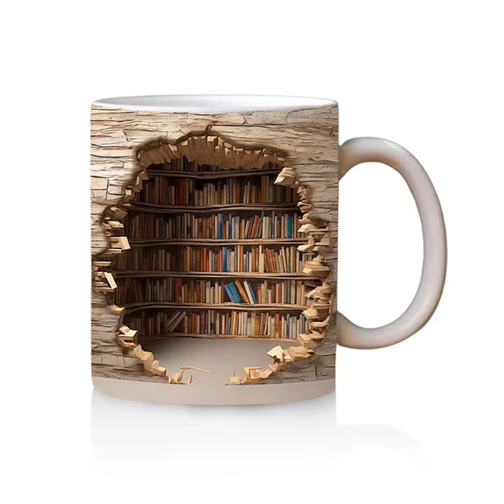 BookBrew - Κούπα με σχέδιο βιβλιοθήκης σε 3D