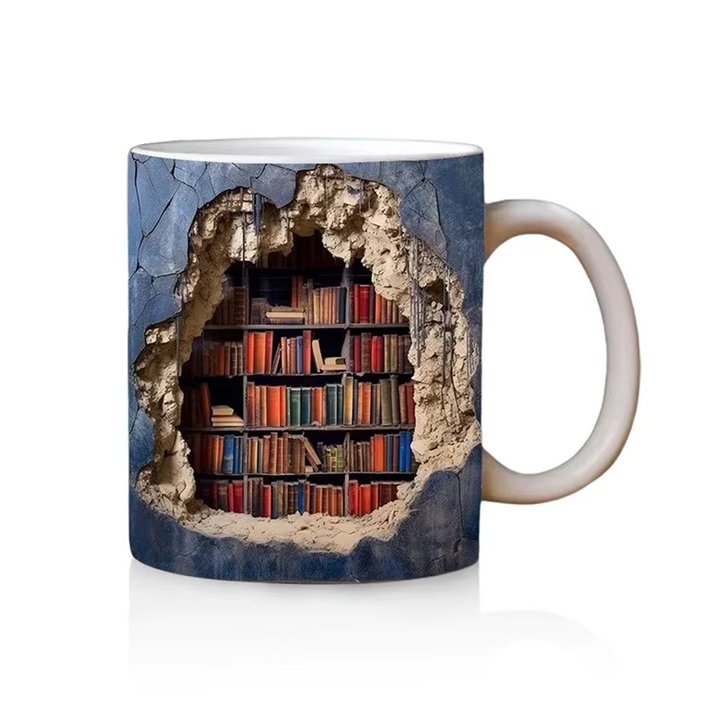 BookBrew - Κούπα με σχέδιο βιβλιοθήκης σε 3D