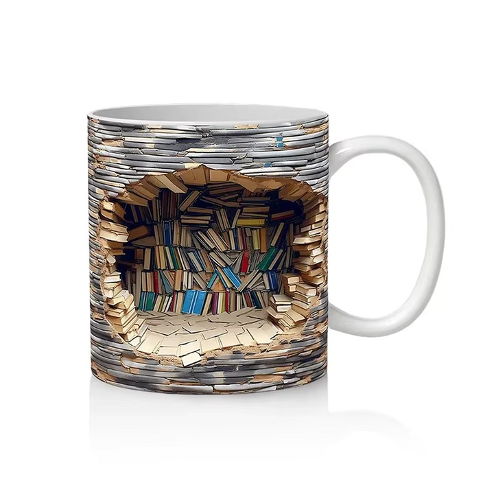 BookBrew - Κούπα με σχέδιο βιβλιοθήκης σε 3D