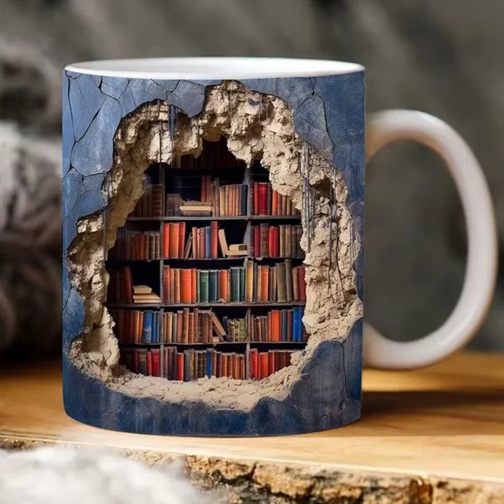 BookBrew - Κούπα με σχέδιο βιβλιοθήκης σε 3D